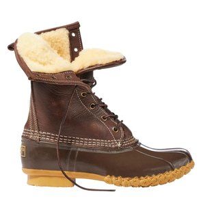 LL Bean Women's Bean Boots, 10" Shearling-Lined Size 8